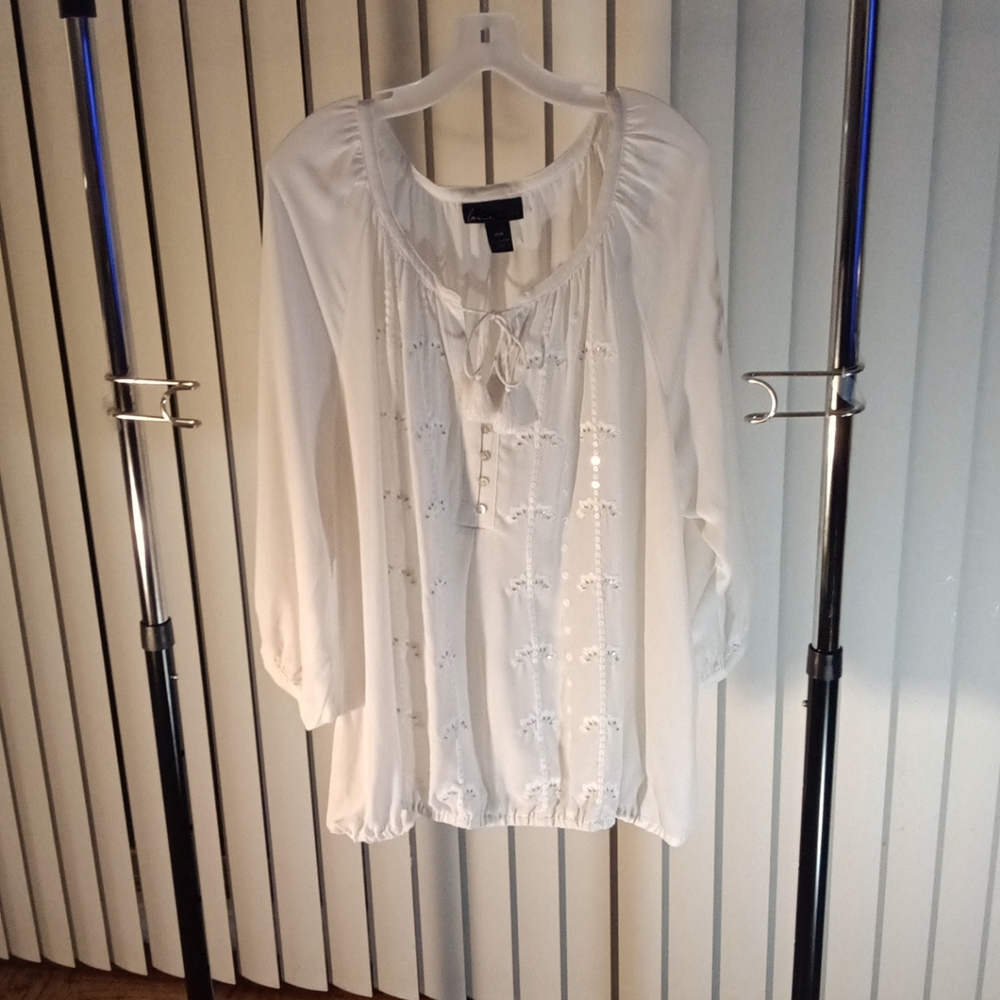White Blouse w/Attached String